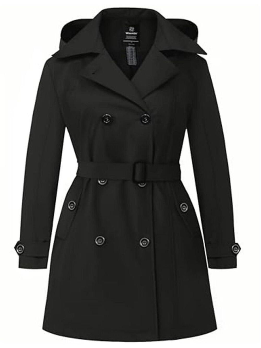 Womens Plus Size Trench Coat Waterproof Long Rain Jacket Double Breasted Belted